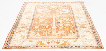 An antique silk Tabriz carpet, north west Persia, c 239 × 168 cm.