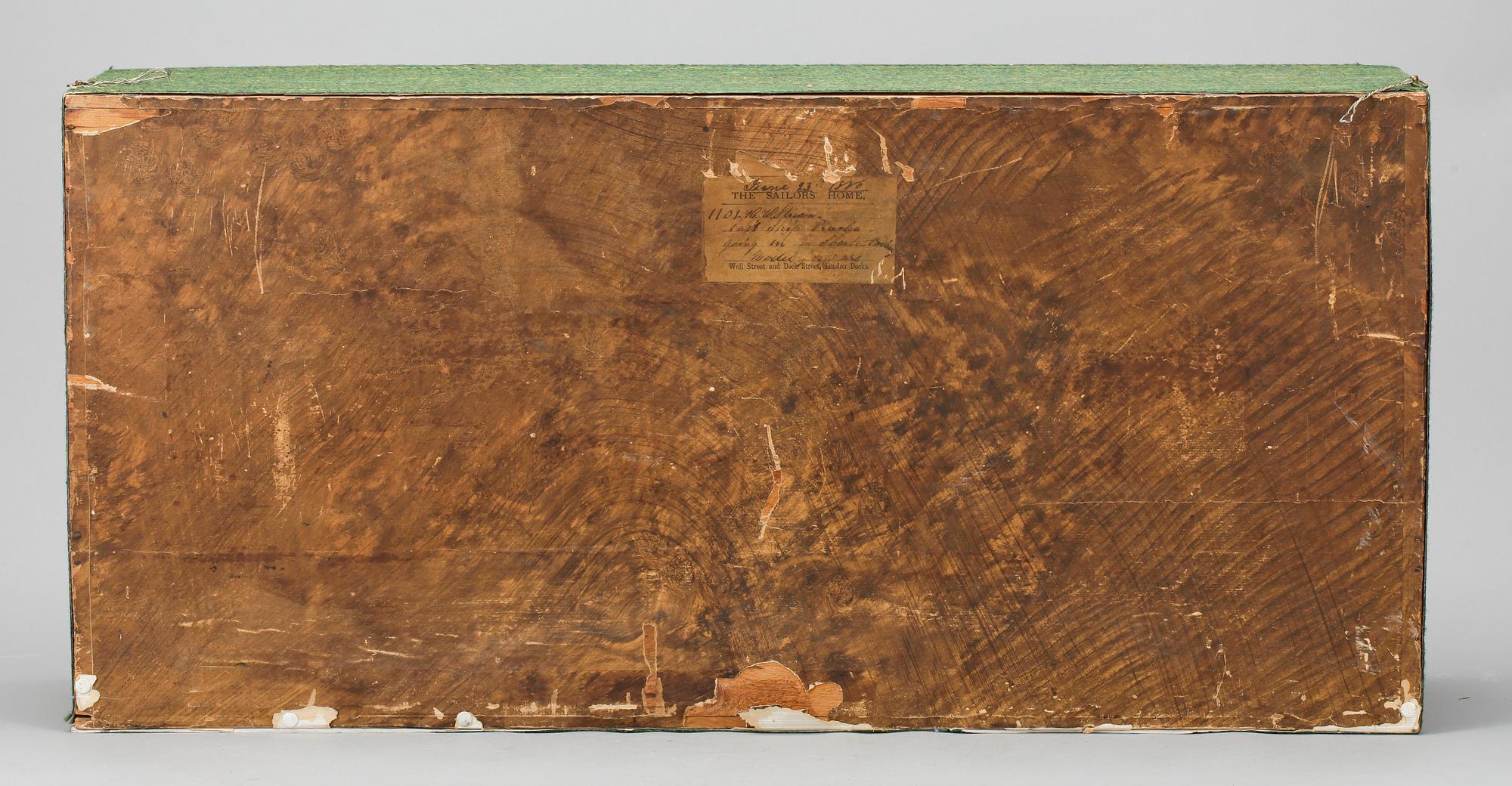 DIORAMA med FARTYGSMODELL, England, 1800-tal.