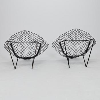 Harry Bertoia, stolar, ett par, "Diamond chair", tidigt 1960-tal.