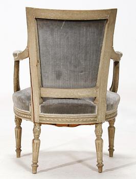 KARMSTOL, Louis XVI-stil, sent 1800-tal.