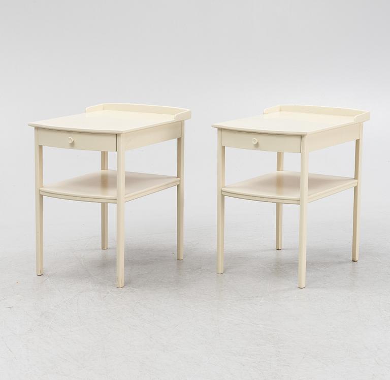 Carl Malmsten, a pair of 'Birgitta bedside tables, Åfors Möbelfabrik, Sweden.