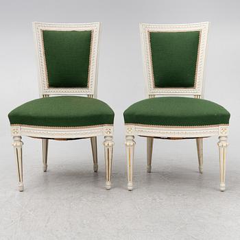 A pair of Gustavian style chairs, 20th century.