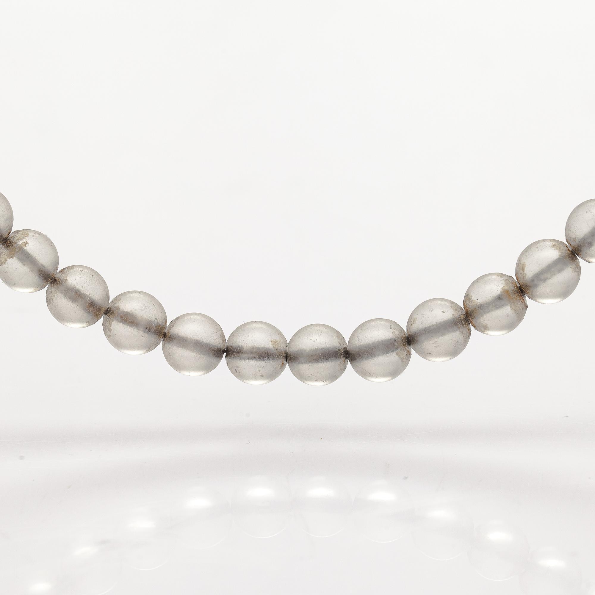 Ole Lynggaard, Three pearl collier without lock, hematite, rock crystal and goldstone. Denmark.