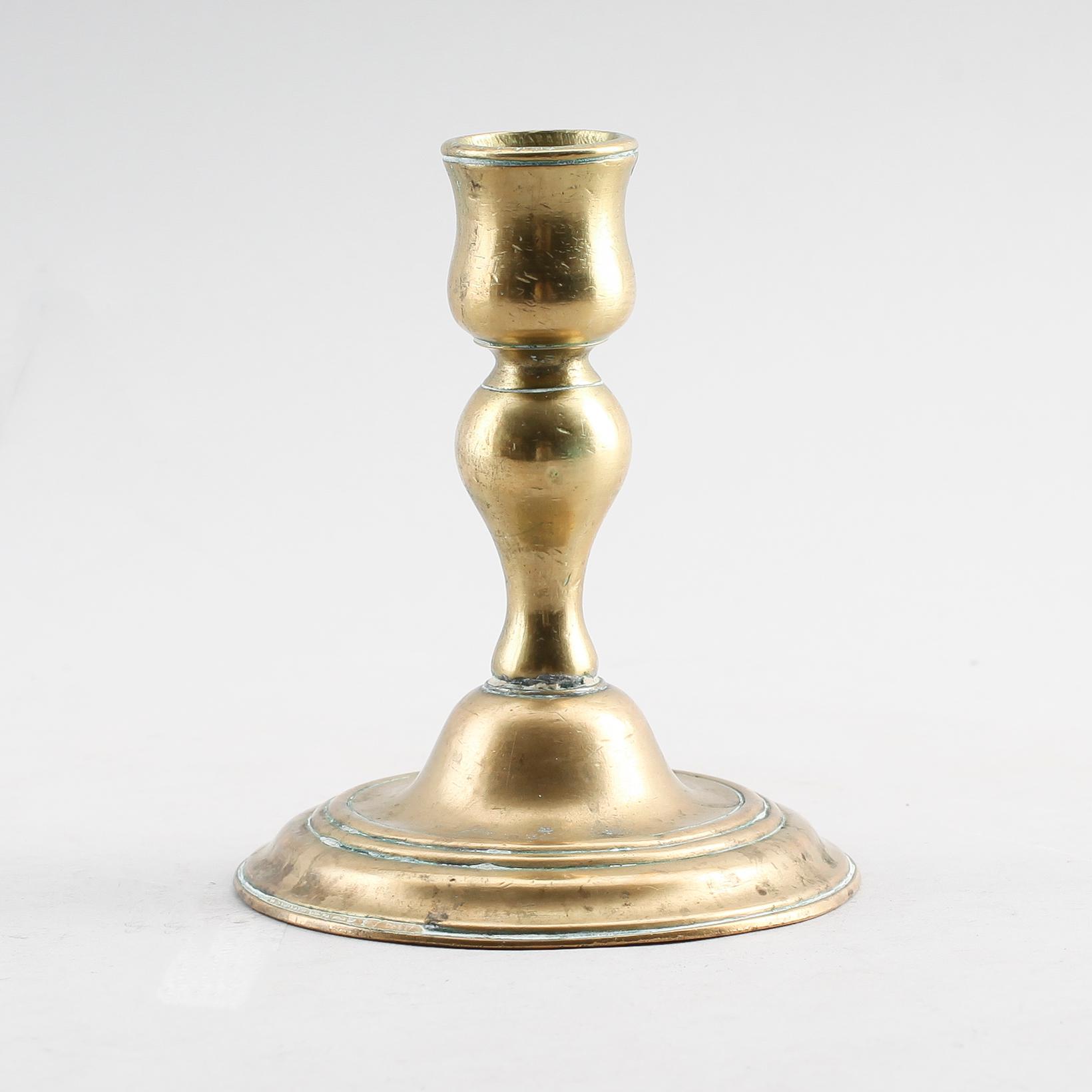 LJUSSTAKE, mässing, 1700-tal.