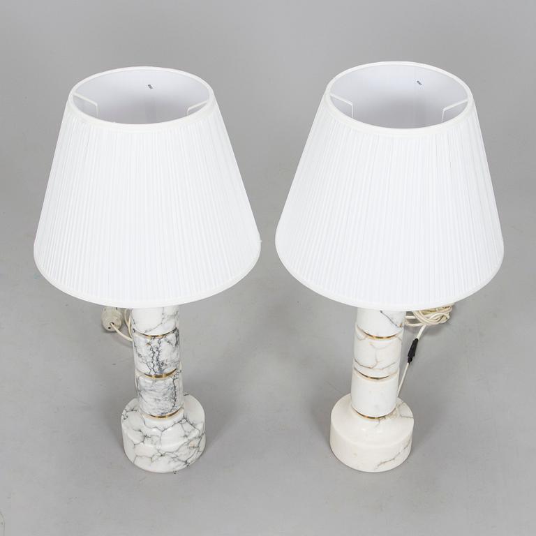A pair of late 20th century table lamps, Italy.