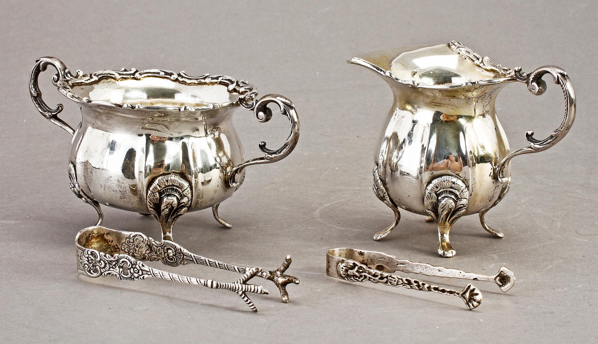 PARTI SILVER, 6 delar, 1900-tal, ca 965 g. Bl a GAB.