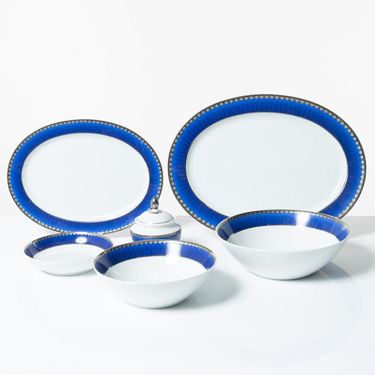 Sigvard Bernadotte, mat- och kaffeservis, 185 delar, "Millennium-line Marianne", Christineholm, Fyrklövern.