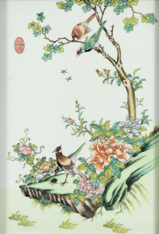 Two porcelain Plaques, China, second half of the 20th century.