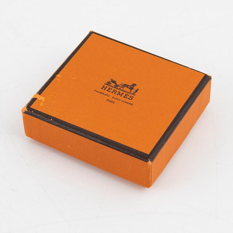 Hermès, a black leather 'Behapi' bracelet.
