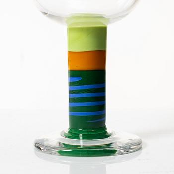 Gunnar Cyrén, a "pop" glass goblet, Orrefors 1960s/70s.