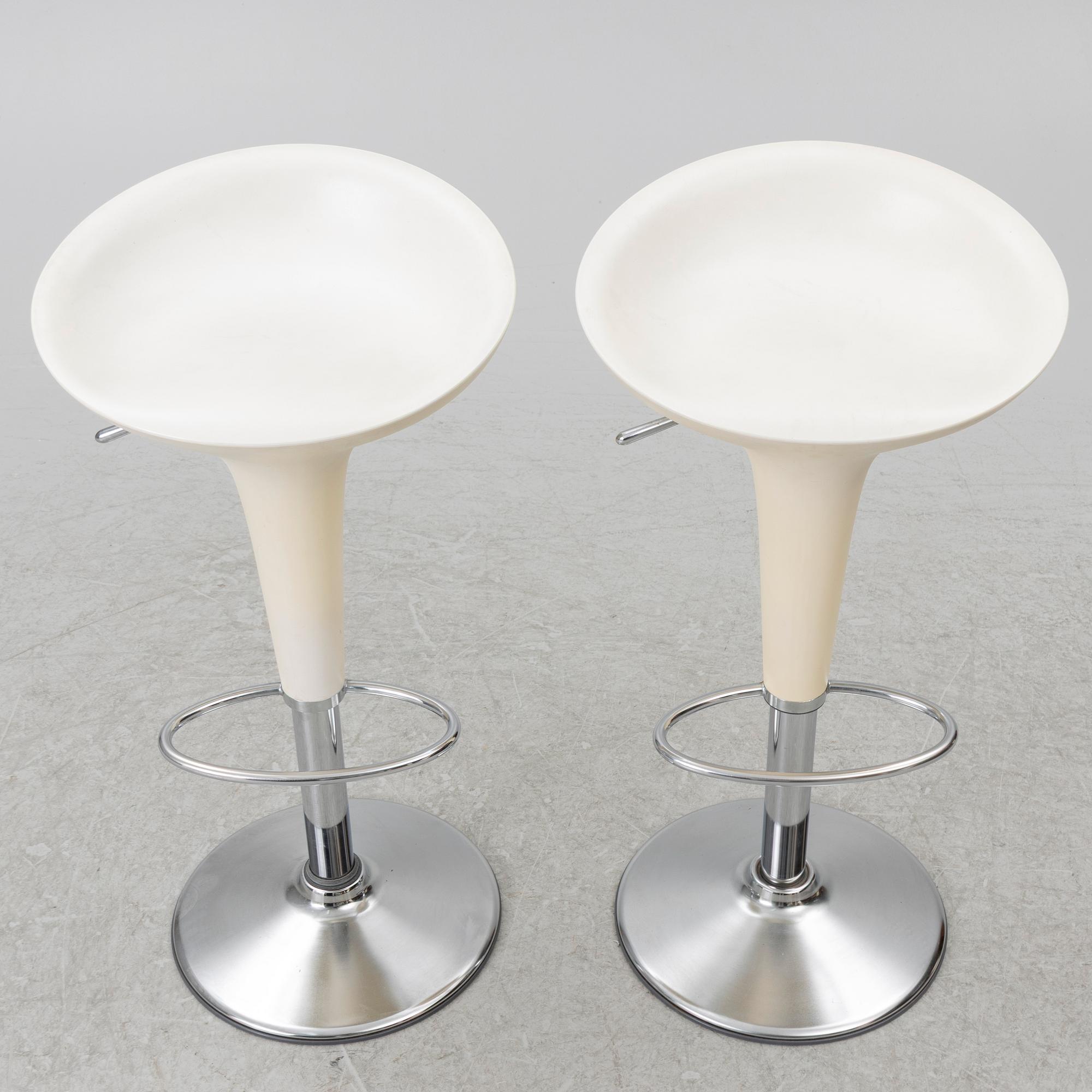 Stefano Giovannoni, bar stools, a pair, Bombo Swivel, Magis, early 2000s.