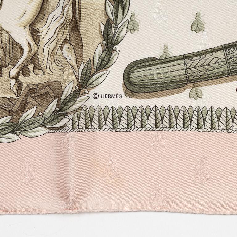 Hermès, a 'Napoléon' jacquard silk scarf.