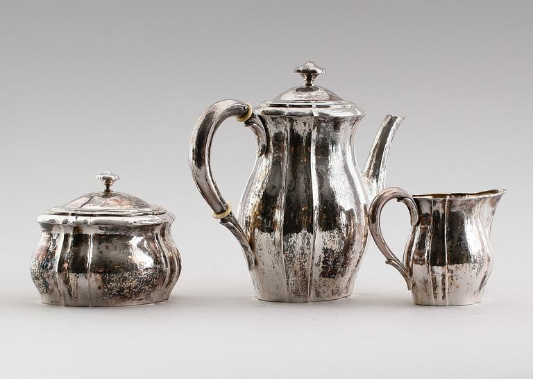 KAFFESERVIS, 3 delar, silver, 1920. Vikt ca 1032 gram.