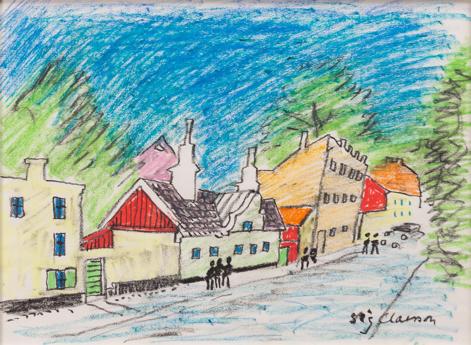 Stig (Slas) Claesson, Motif from Söder, Stockholm.