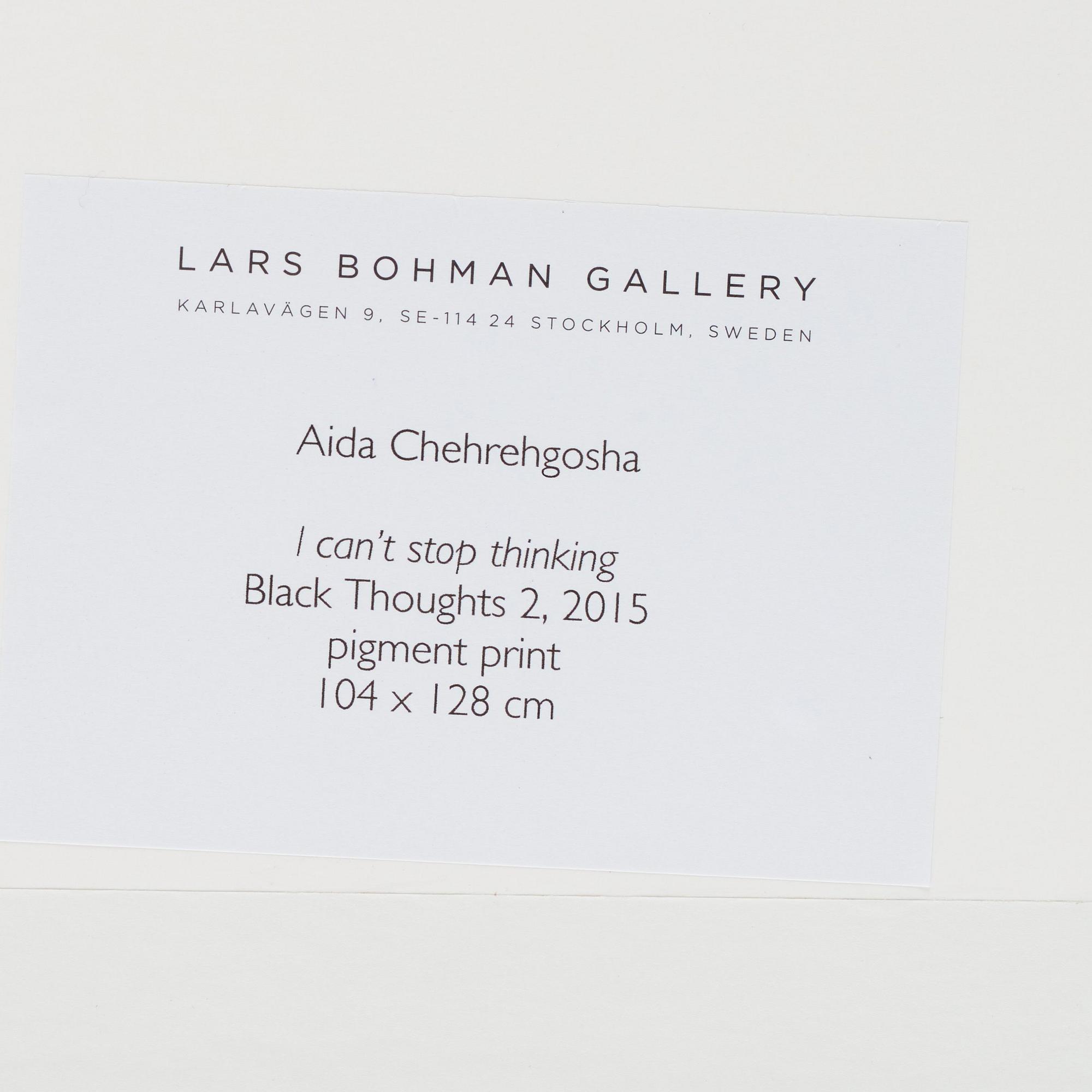 Aida Chehrehgosha, "I can't stop thinking Black Thoughts 2", 2015.