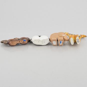 Lisa Larson, a set of six stoneware figurines from the series 'Noaks ark' Gustavsberg.