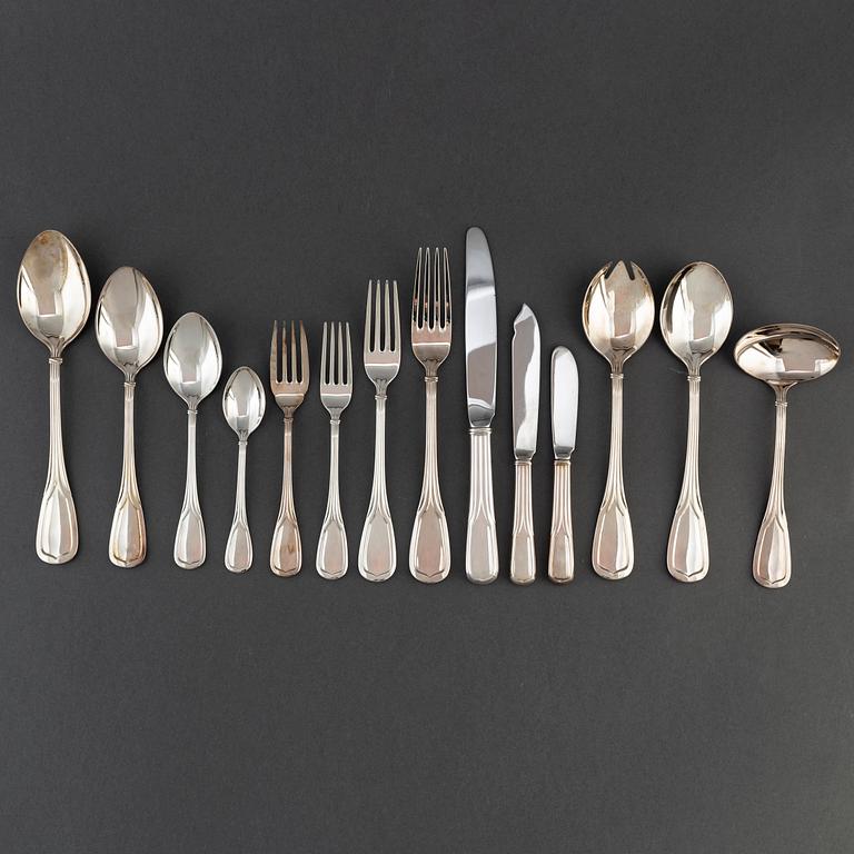 CARTIER, a 107-piece 'Vennitienne' silver plate cutlery service, 1988.