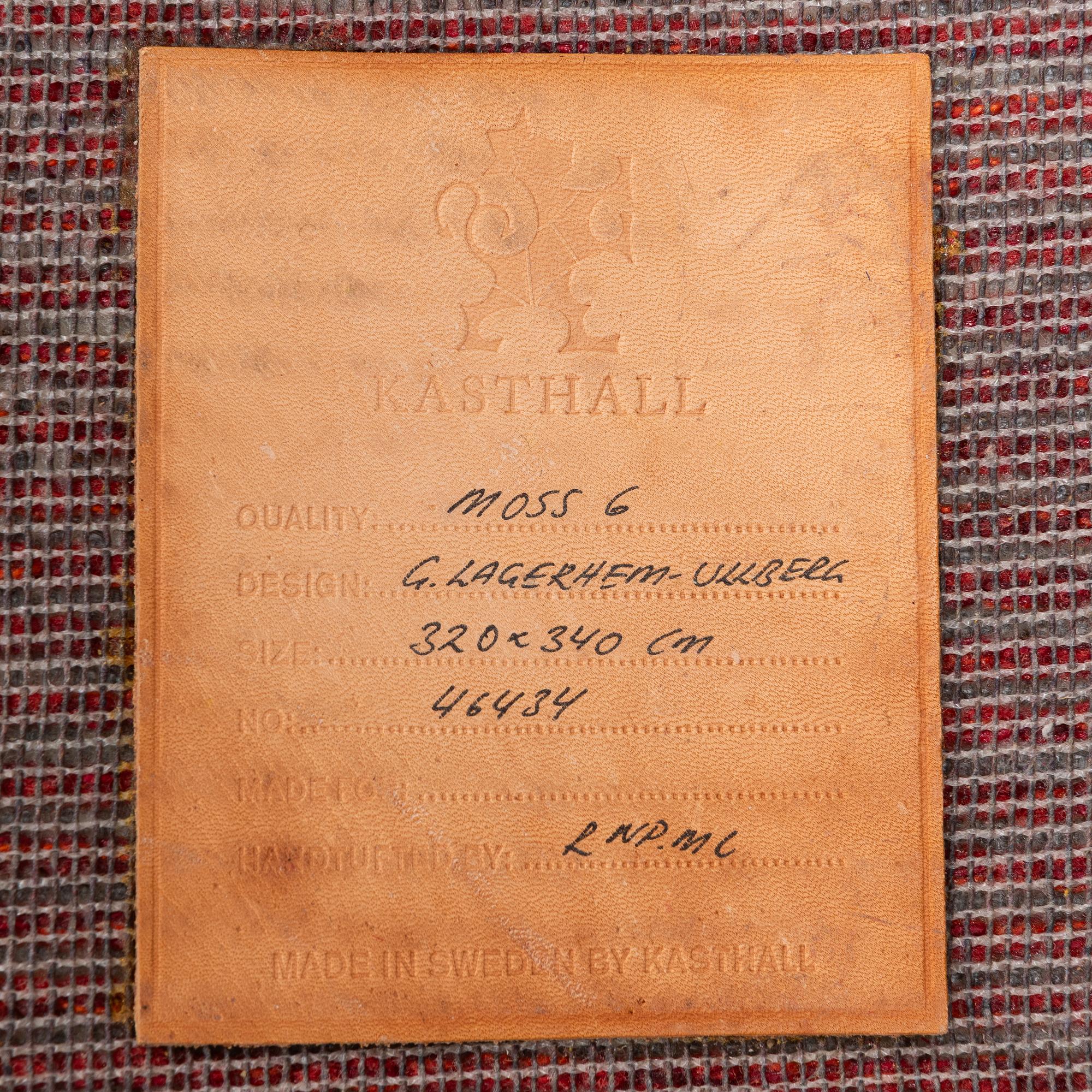 Gunilla Lagerhem Ullberg, a tufted 'Moss 6' carpet, Kasthall, c. 340 x 320 cm.