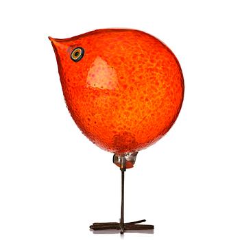 Alessandro Pianon, a "Pulcino" glass sculpture of a bird, Vistosi, Murano, Italy 1960's.