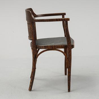 Otto Wagner, attributed to. A stained beech and oak chair, Austria, early 20th Century.