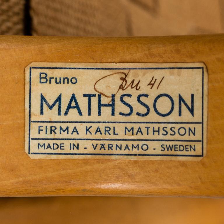 A armchair, model "Eva hög", designed by Bruno Mathsson for Firma Karl Mathsson, dated 1941.