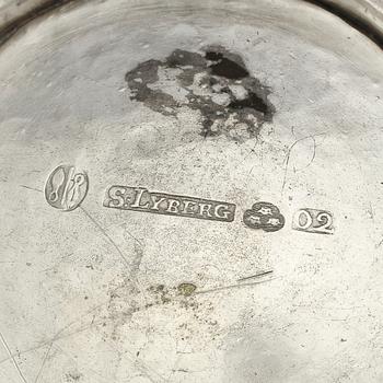 BÄGARE, silver, Samuel Lyberg, Borås, 1796. Vikt 465 g.