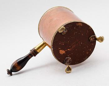 KAFFEKANNA, koppar och mässing, gustaviansk, 1700-tal.