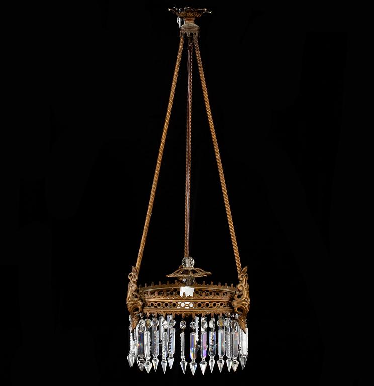 TAKLAMPA, oscariansk, 1800-talets slut. Höjd ca 90 cm.