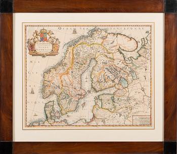 A hand coloured, copper engraved 17/18th century map. Pierre Mariette.