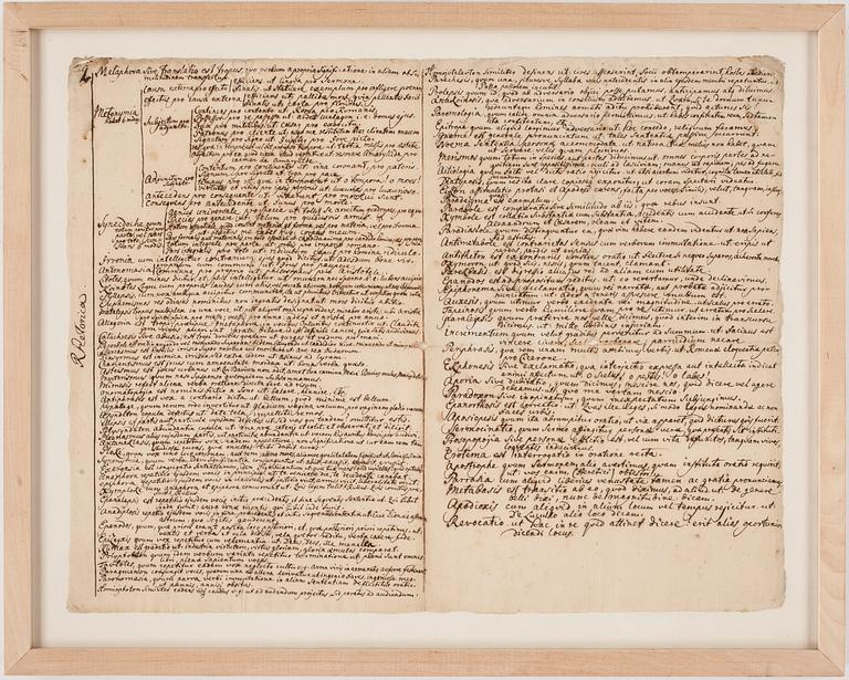 HANDSKRIFT, UPPSALA 1700-TAL.