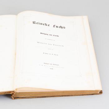 BOOK, "Reineke Fuchs", by Wofgand von Goethe, illustrated by Wilhelm von Kaulbach, Stuttgart 1846.
