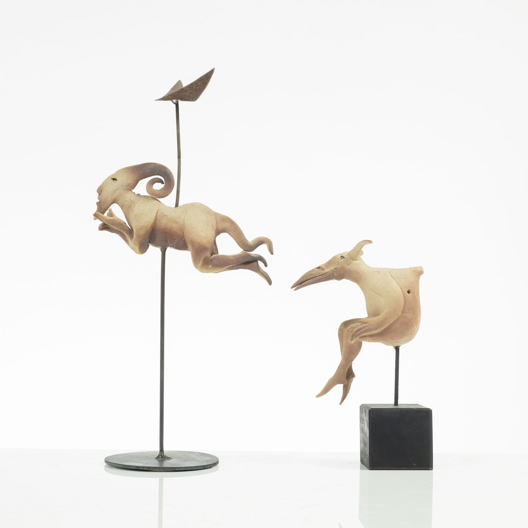 Bernt Törner, two stoneware sculptures.