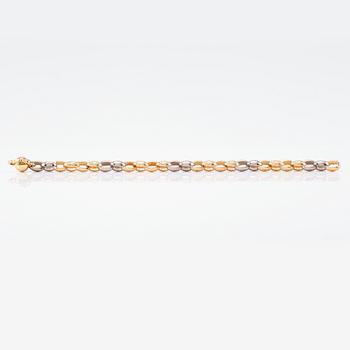 ARMBAND, 18K guld/vitguld samt mindre diamant, Per Borup. Total vikt ca 25 g.