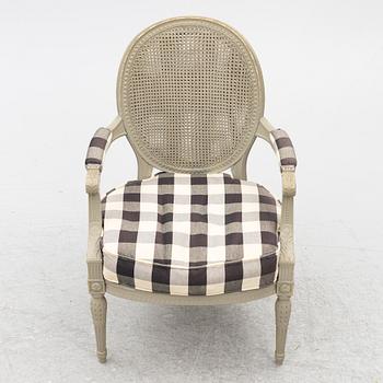 Salongsmöbel, 6 delar, gustaviansk stil, 1900-tal.