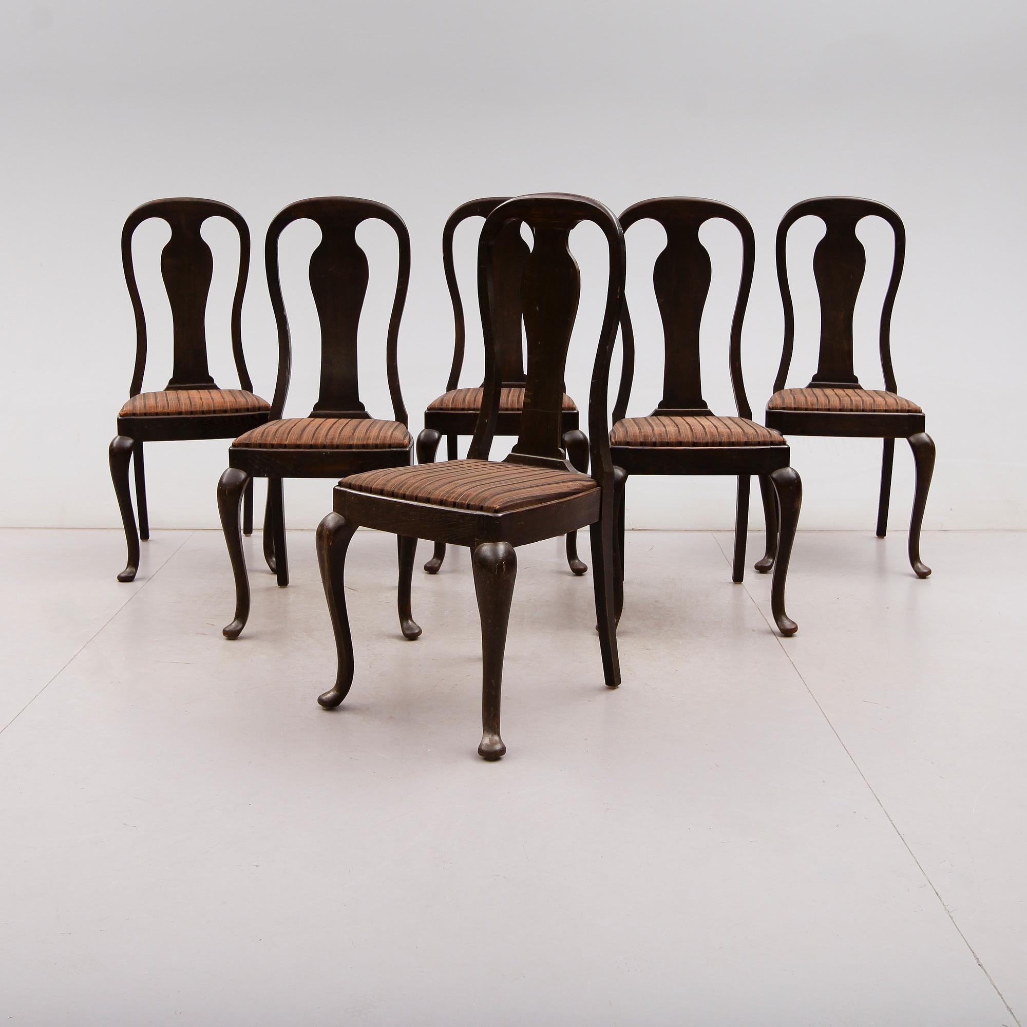 STOLAR, 6 st, barockstil, 1900-talets första hälft.