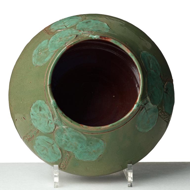 Hilma Persson-Hjelm, an Art Nouveau glazed earthenware bowl, Rackstad, Värmland Sweden early 20th Century.