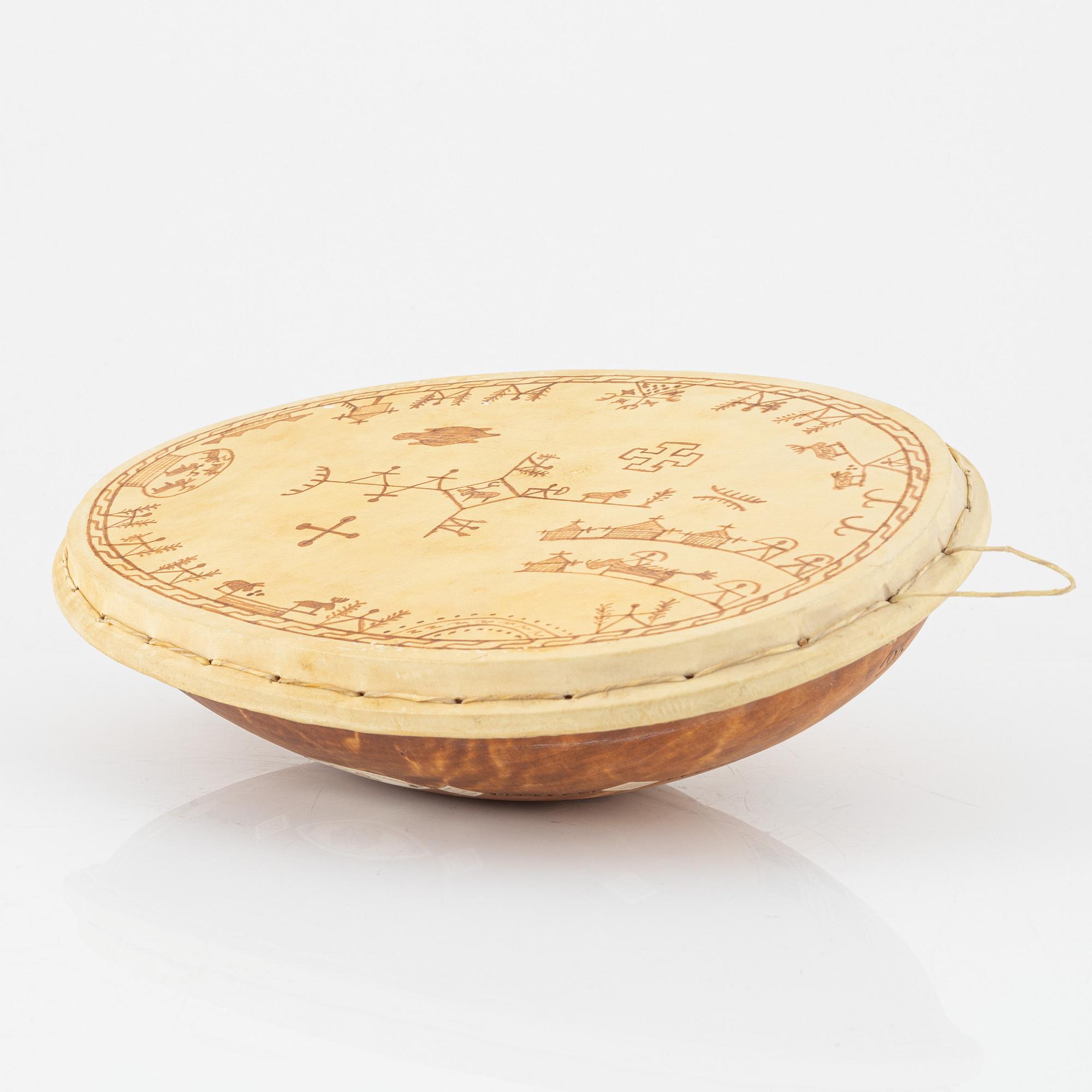 Olof Tomas Svonni, a cermonial drum, signed.