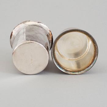 EINAR TELANDER, bägare, sex stycken, silver, 592 gram, 1990-tal.