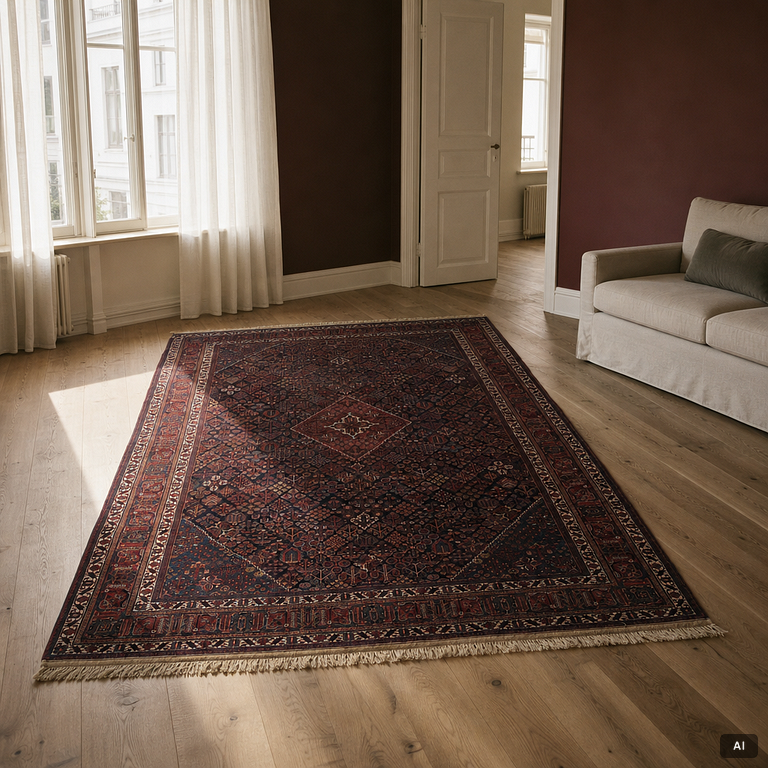 An oriental carpet, c. 360 x 270 cm.