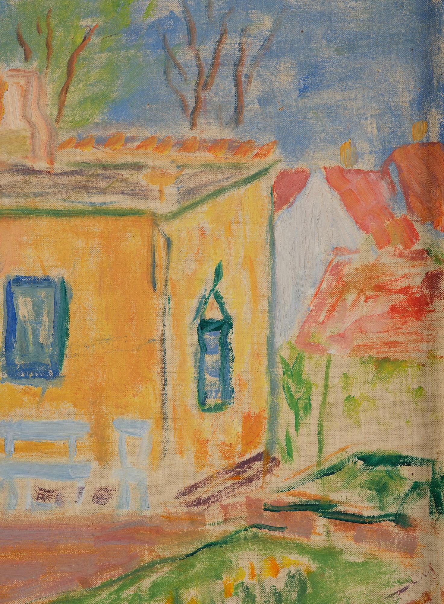 Ivan Ivarson, Yellow house in summer landscape.