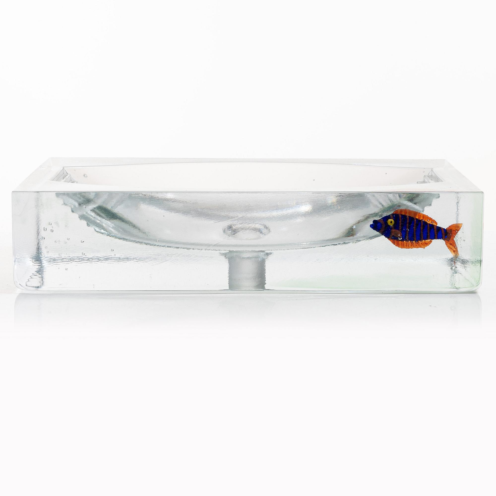 Kjell Engman, Wash basin, glass, "Lagoon", Kosta Boda.