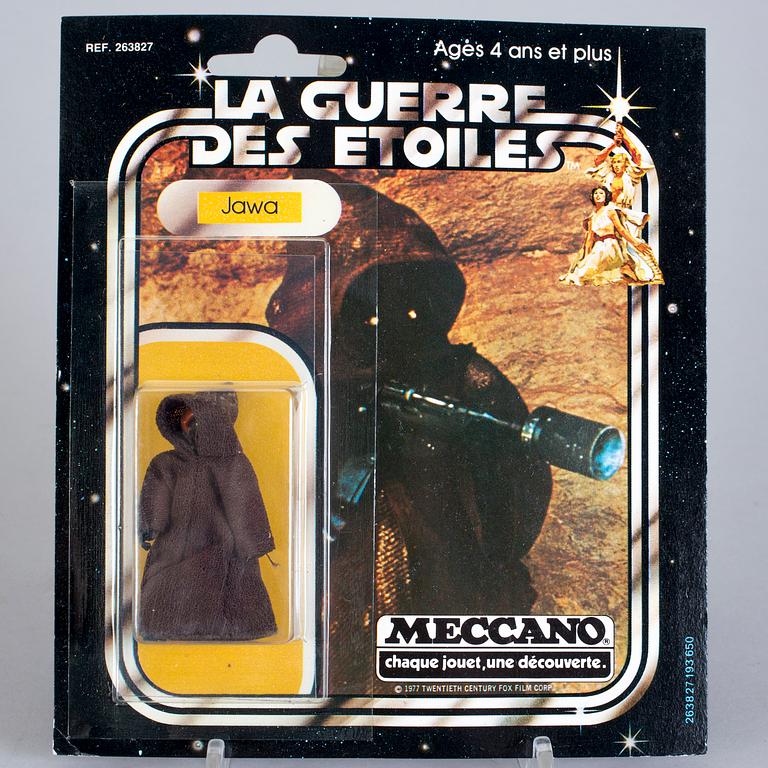 STAR WARS, 2 stycken actionfigurer i originalförpackning, Meccano och Palitoy, 1978-81.
