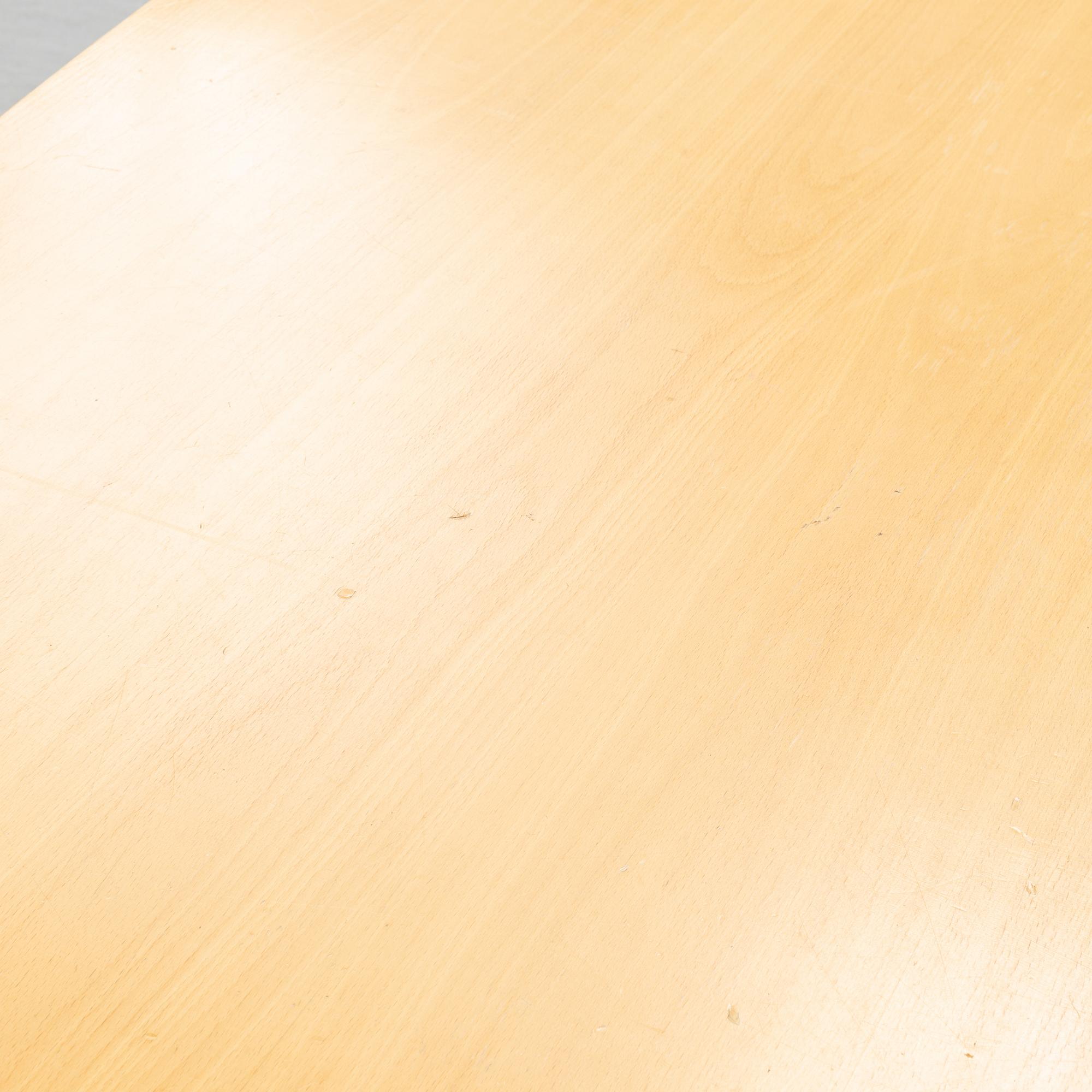 Piet Hein & Bruno Mathsson. A dining table "Super ellips", table top in birch. Labeled. Fritz Hansen.