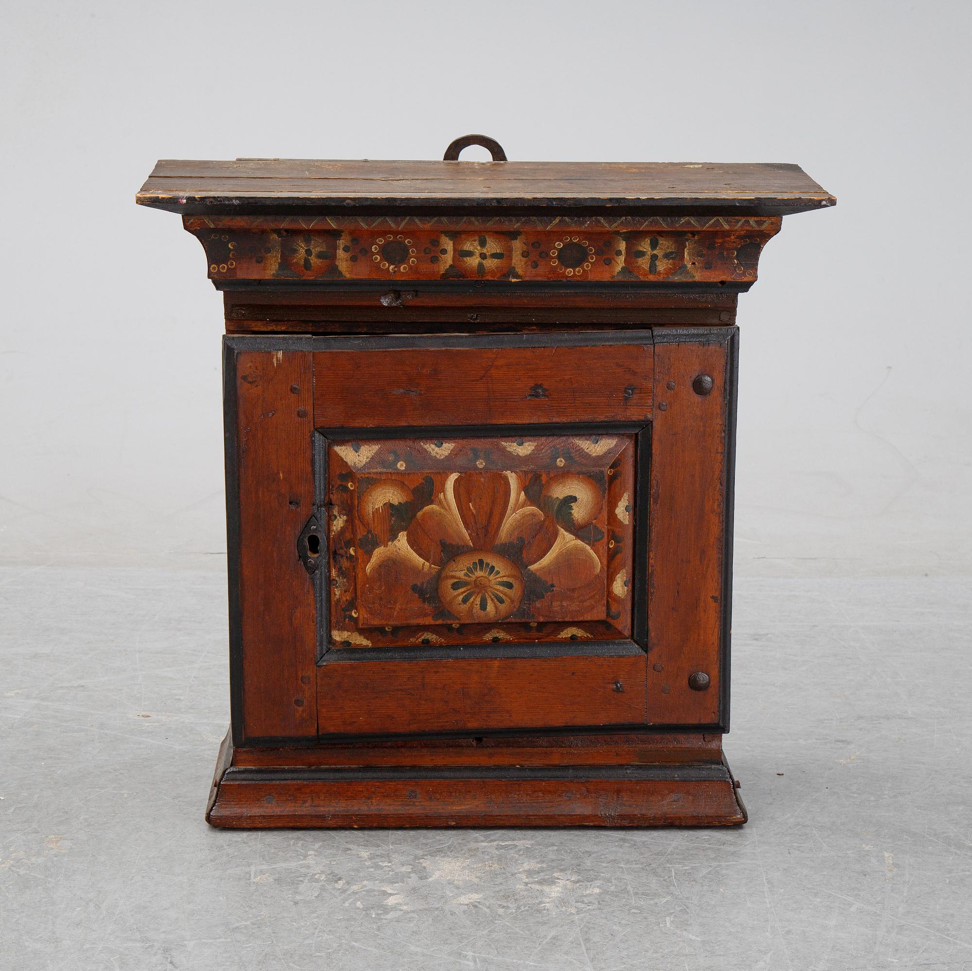 A Swedish provincial wall hanging cabinet, 19th Century.