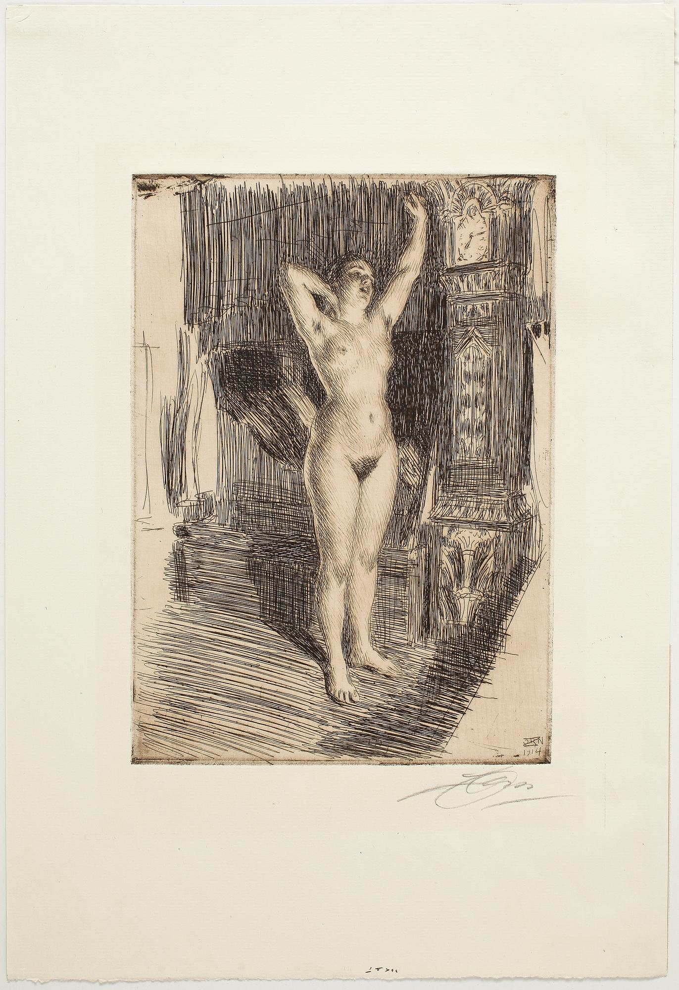 ANDERS ZORN, etsning, utförd 1914, signerad med blyerts.