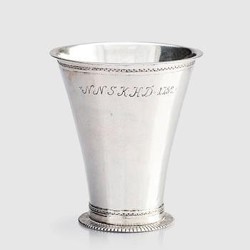 217. A Swedish silver beaker, marks of Johan Friedrich Steltzner, Malmö 1729.