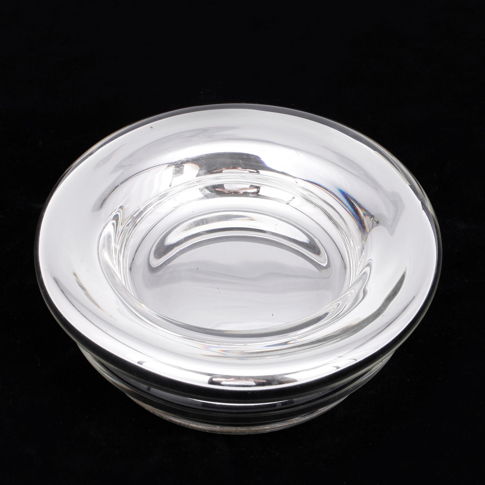 SKÅL, glas med silverlegering, Monica Backström, Boda, signerad.