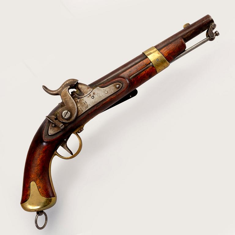 A Swedish percussion pistol, for the Armed Forces, 1854 Navy pattern.