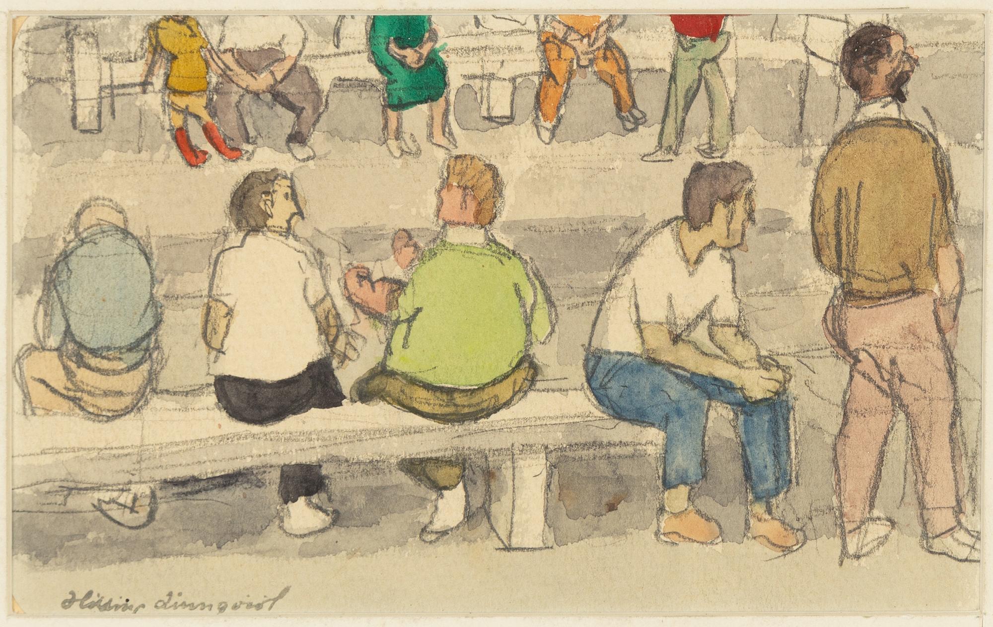 Hilding Linnqvist, watercolour, 2, framed together, signed.