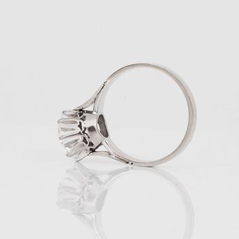 A brilliant-cut diamond, circa 2.45 ct, ring.